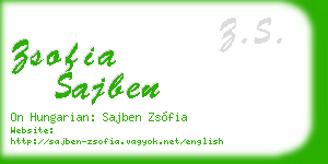zsofia sajben business card