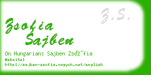 zsofia sajben business card